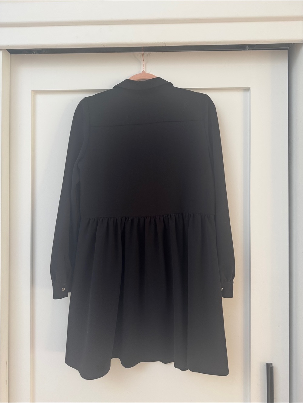 Sezane Black Long-Sleeve Button-Front Shirt Dress - Picture 3 of 3